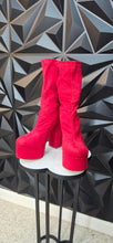 Load image into Gallery viewer, Brand new Chase &amp; Chloe red suede platform heels           sz 10
