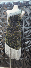 Load image into Gallery viewer, Sequin and fringe 1 arm dress               sz 4xl (18-20)
