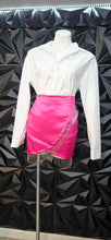 Load image into Gallery viewer, Shein pink rhinestone fringe skirt           sz lrg 10
