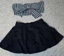 Load image into Gallery viewer, Fit and flare skirt/houndstooth bralette  2 piece set   sz lrg, 8/10
