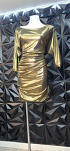 Load image into Gallery viewer, Rachel Roy gold bodycon dress        sz large
