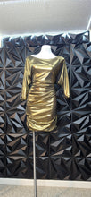 Load image into Gallery viewer, Rachel Roy gold bodycon dress        sz large
