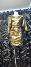 Load image into Gallery viewer, Rachel Roy gold bodycon dress        sz large
