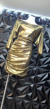 Load image into Gallery viewer, Rachel Roy gold bodycon dress        sz large
