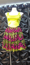 Load image into Gallery viewer, Floral embroidered flare skirt/corset top 2 piece set          sz small, 6
