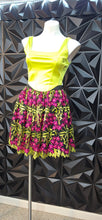 Load image into Gallery viewer, Floral embroidered flare skirt/corset top 2 piece set          sz small, 6
