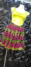Load image into Gallery viewer, Floral embroidered flare skirt/corset top 2 piece set          sz small, 6
