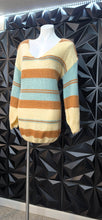 Load image into Gallery viewer, La La Factory stripe light knit sweater         sz med-2x
