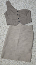 Load image into Gallery viewer, Bandage skirt/1 arm vest 2 piece set    sz medium fitting
