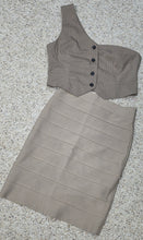 Load image into Gallery viewer, Bandage skirt/1 arm vest 2 piece set    sz medium fitting
