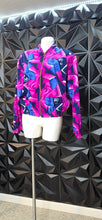 Load image into Gallery viewer, Kensington square multicolor  bomber jacket       sz med-lrg
