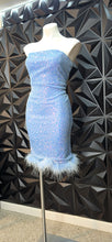 Load image into Gallery viewer, Fashion Nova blue iridescent sequin dress           sz medium (6/8)
