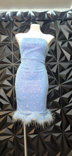 Load image into Gallery viewer, Fashion Nova blue iridescent sequin dress           sz medium (6/8)
