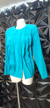Load image into Gallery viewer, NWT Argenti teal pleated front blouse          sz 10
