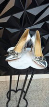 Load image into Gallery viewer, Michael Kors silver heels            sz 6.5
