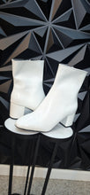 Load image into Gallery viewer, New Unbranded white patent leather booties         sz 39= 8 us
