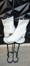 Load image into Gallery viewer, New Unbranded white patent leather booties         sz 39= 8 us
