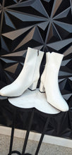 Load image into Gallery viewer, New Unbranded white patent leather booties         sz 39= 8 us
