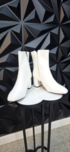Load image into Gallery viewer, New Unbranded white patent leather booties         sz 39= 8 us

