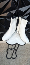 Load image into Gallery viewer, New Unbranded white patent leather booties         sz 39= 8 us
