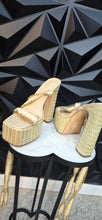 Load image into Gallery viewer, Azalea Wang lace up chain chunky heels        sz 8
