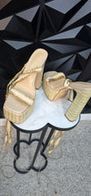 Load image into Gallery viewer, Azalea Wang lace up chain chunky heels        sz 8
