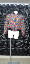 Load image into Gallery viewer, K Arnold multiprint box print bomber jacket         sz small-lrg
