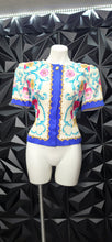 Load image into Gallery viewer, Talbots vintage multiprint blouse        sz 10, best fitting sz 6/8
