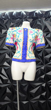 Load image into Gallery viewer, Talbots vintage multiprint blouse        sz 10, best fitting sz 6/8
