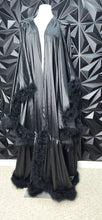 Load image into Gallery viewer, NWT Black fur open front duster          sz lrg-3x

