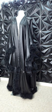 Load image into Gallery viewer, NWT Black fur open front duster          sz lrg-3x
