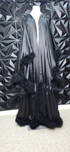 Load image into Gallery viewer, NWT Black fur open front duster          sz lrg-3x
