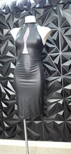 Load image into Gallery viewer, Agaci light faux leather bodycon dress         sz medium
