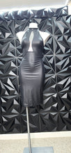 Load image into Gallery viewer, Agaci light faux leather bodycon dress         sz medium
