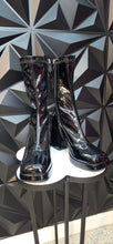Load image into Gallery viewer, Black patent leather chunky heels          sz 7.5

