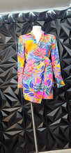 Load image into Gallery viewer, Royalty multicolor wrap dress         sz Untagged, best fit sz small
