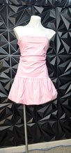 Load image into Gallery viewer, Pink faux leather bubble tube dress       sz
