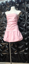 Load image into Gallery viewer, Pink faux leather bubble tube dress       sz
