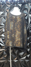 Load image into Gallery viewer, Roman fashion animal print sheer overlay top         sz 2x
