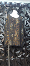 Load image into Gallery viewer, Roman fashion animal print sheer overlay top         sz 2x
