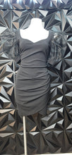 Load image into Gallery viewer, Fashioin nova black puffer sleeve dress     sz large, best fit sz medium
