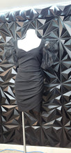 Load image into Gallery viewer, Fashioin nova black puffer sleeve dress     sz large, best fit sz medium
