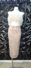Load image into Gallery viewer, New Asos fur top strapless   dress         sz 4-6   disclaimer: some stud pieces are loose
