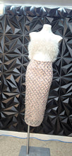 Load image into Gallery viewer, New Asos fur top strapless   dress         sz 4-6   disclaimer: some stud pieces are loose
