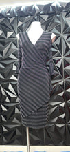Load image into Gallery viewer, Joseph Ribkoff black and silver dress           sz 6 (stretchy)
