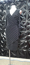 Load image into Gallery viewer, Joseph Ribkoff black and silver dress           sz 6 (stretchy)
