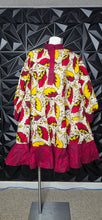 Load image into Gallery viewer, Ankara flare swing dress            ones size (up to sz 3x)
