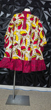 Load image into Gallery viewer, Ankara flare swing dress            ones size (up to sz 3x)
