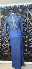 Load image into Gallery viewer, Denim studded dress                 sz untagged, best fitting sz 6/8
