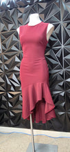 Load image into Gallery viewer, Maroon high low bodycon dress              sz lrg
